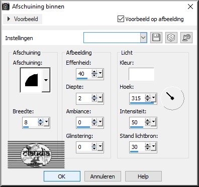 Effecten - 3D Effecten - Afschuining binnen
