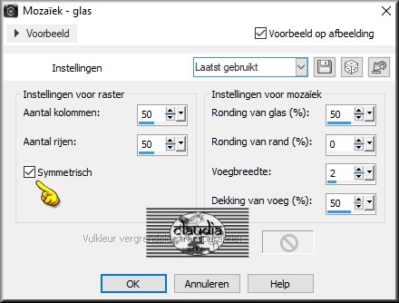 Effecten - Textuureffecten - Mozaïek - glas 