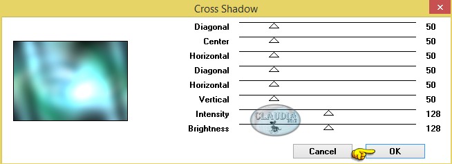 Effecten - Insteekfilters - Graphics Plus - Cross Shadow