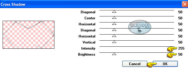 Effecten - Insteekfilters - Graphics Plus - Cross Shadow