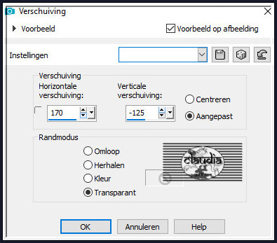 Effecten - Afbeeldingseffecten - Verschuiving :