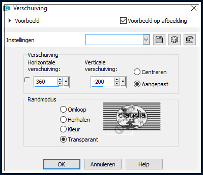 Effecten - Afbeeldingseffecten - Verschuiving