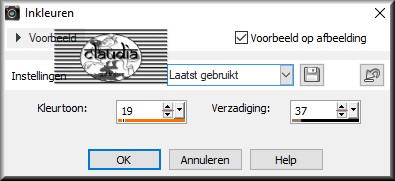 Aanpassen - Kleurtoon en verzadiging - Inkleuren