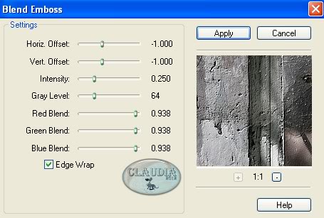 Effecten - Insteekfilters - FM Tile Tools - Blend Emboss