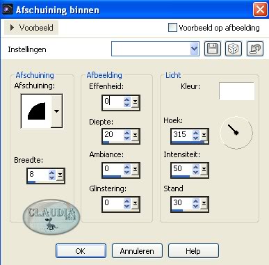 Effecten - 3D Effecten - Afschuining binnen