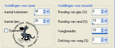 Effecten - Textuureffecten - Mozaïek - glas : voorinstelling "Glazen blokjes liggend"