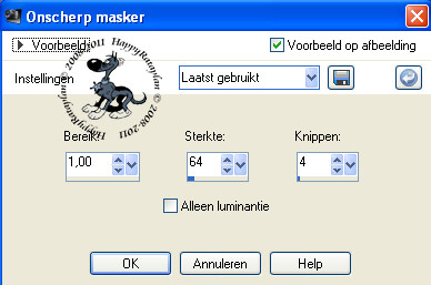 Aanpassen - Scherpte - Onscherp masker