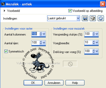 Effecten - Textuureffecten - Mozaïek - Antiek