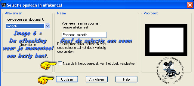 Selecties - Selectie laden/opslaan - Selectie opslaan in alfakanaal