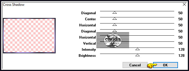 Effecten - Insteekfilters - Graphics Plus - Cross Shadow