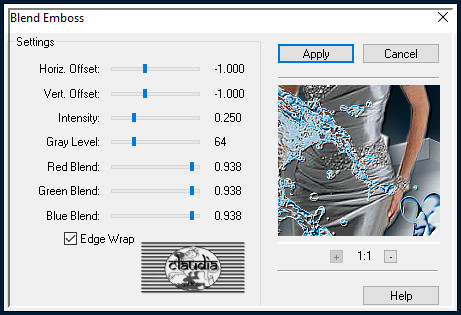 Effecten - Insteekfilters - FM Tile Tools - Blend Emboss