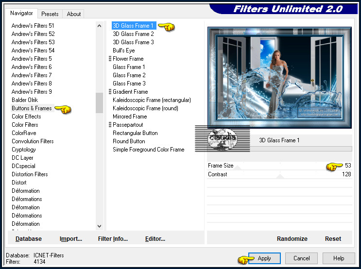 Effecten - Insteekfilters - <I.C.NET Software> - Filters Unlimited 2.0 - Buttons & Frames - 3D Glass Frame 1