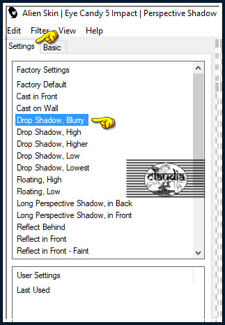 Effecten - Insteekfilters - Alien Skin Eye Candy 5 : Impact - Perspective Shadow