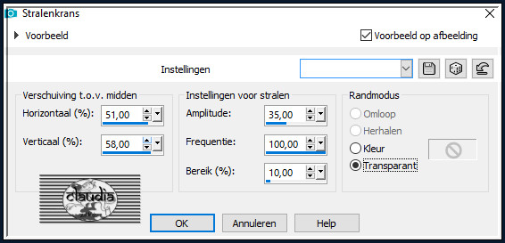 Effecten - Vervormingseffecten - Stralenkrans :