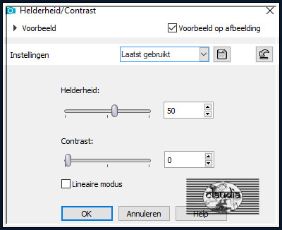 Aanpassen - Helderheid en contrast - Helderheid/Contrast :