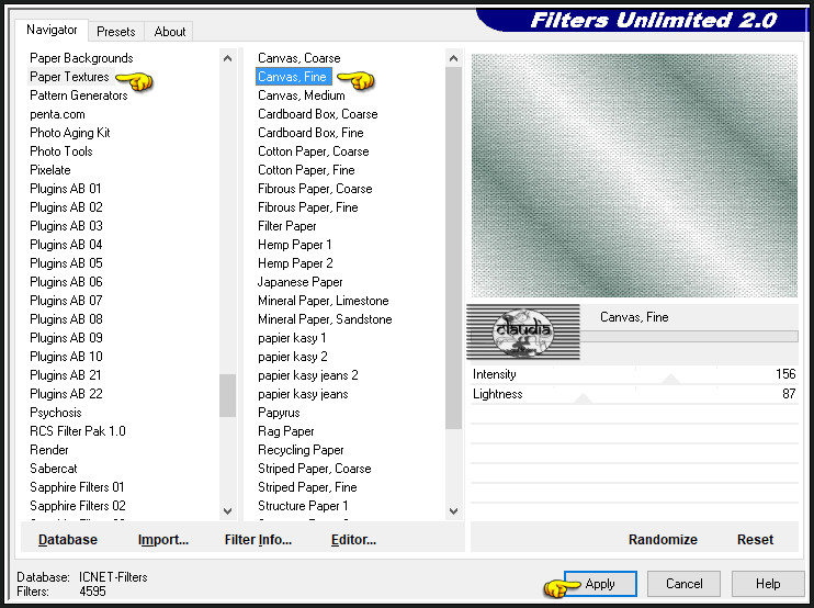 Effecten - Insteekfilters - <I.C.NET Software> - Filters Unlimited 2.0 - Paper Textures - Canvas, Fine