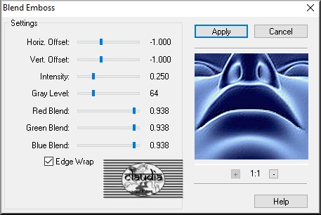 Effecten - Insteekfilters - FM Tile Tools - Blend Emboss