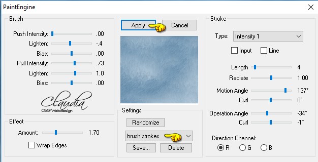 Instellingen filter Fantastic Machines - PaintEngine