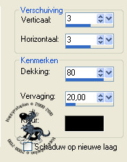 Instellingen Slagschaduw