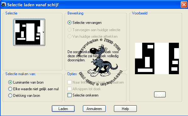 Selectie laden vanaf schijf