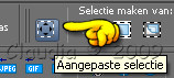 De knop : Aangepast selectie