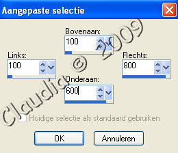 Instellingen Aangepaste Selectie