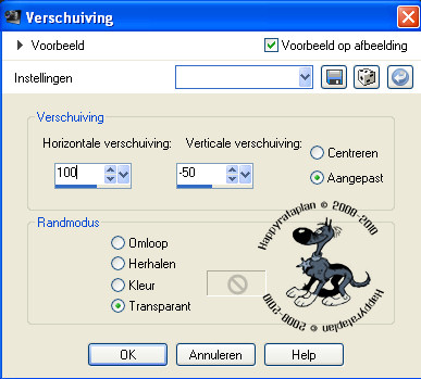 Instellingen Afbeeldingseffect Verschuiving