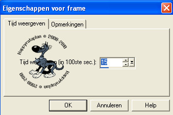 Eigenschappen voor de Frames