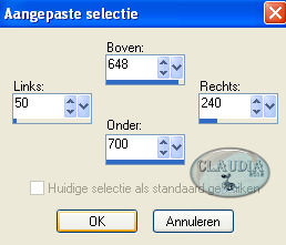 Instellingen Aangepaste selectie