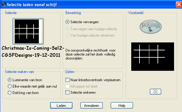 Selectie laden vanaf schijf