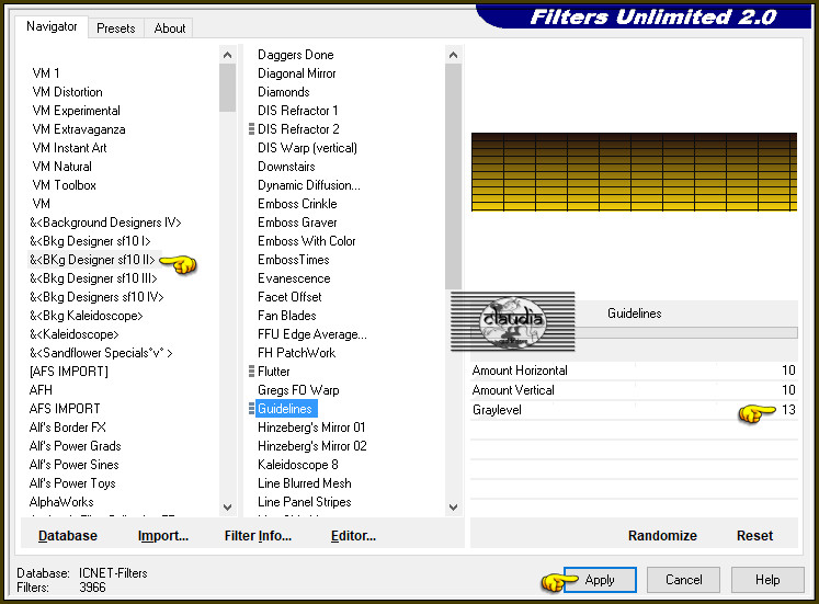 Effecten - Insteekfilters - <I.C.NET Software> - Filters Unlimited 2.0 - &<BKg Designer sf10 II> - Guidelines