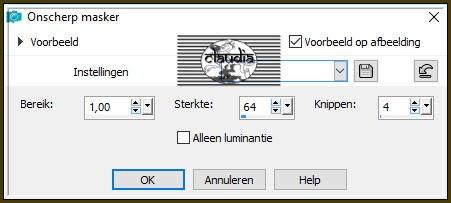 Aanpassen - Scherpte - Onscherp masker 