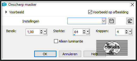 Aanpassen - Scherpte - Onscherp masker