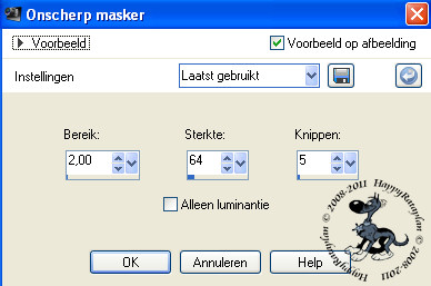 Instellingen onscherp masker