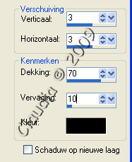 Instellingen Slagschaduw