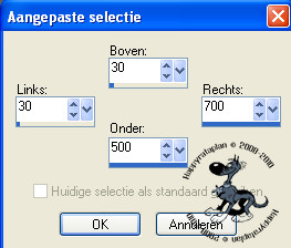 Instellingen voor Aangepaste Selectie