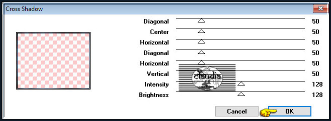 Effecten - Insteekfilters - Graphics Plus - Cross Shadow
