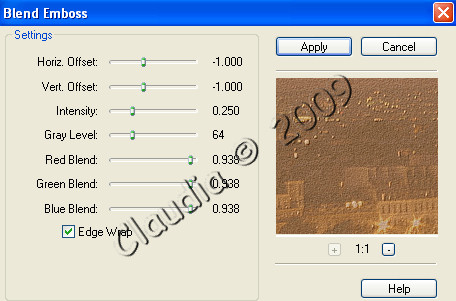 Standaard instellingen van het filter FM Tile Tools