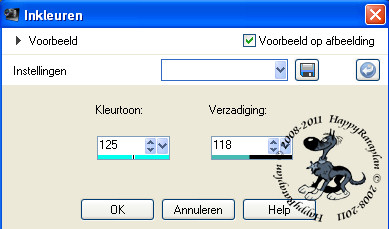 Instellingen Inkleuren