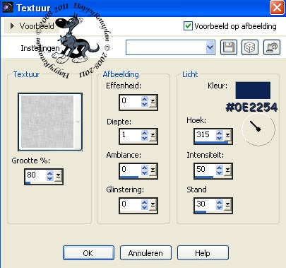 Instelling textuureffect