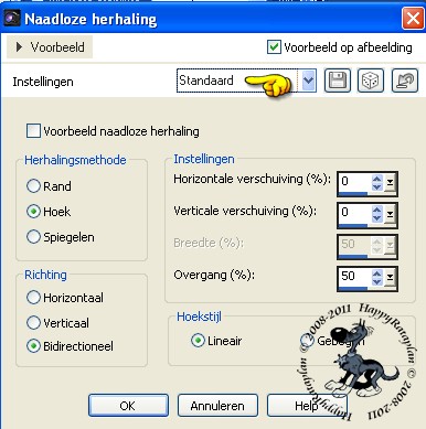 Instellingen naadloze herhaling