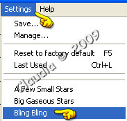 Bling Bling Setting nemen