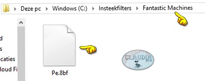 Plak het Pe.8bf bestandje in de map voor de insteekfilters/plugins