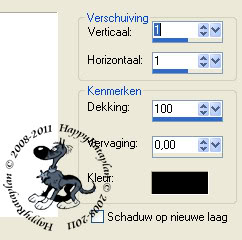 Instellingen slagschaduw