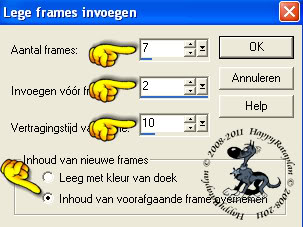 Instellingen invoegen van lege frames