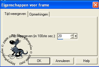 Instelling eigenschappen voor frame