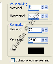 Instellingen voor Slagschaduw