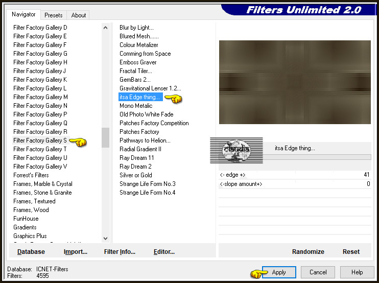 Effecten - Insteekfilters - <I.C.NET Software> - Filters Unlimited 2.0 - Filter Factory Gallery S - itsa Edge thing