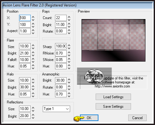 Effecten - Insteekfilters - Axion - Lens Flare :