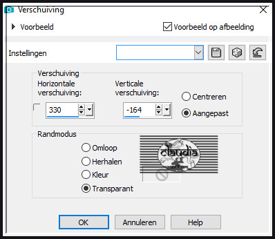 Effecten - Afbeeldingseffecten - Verschuiving :